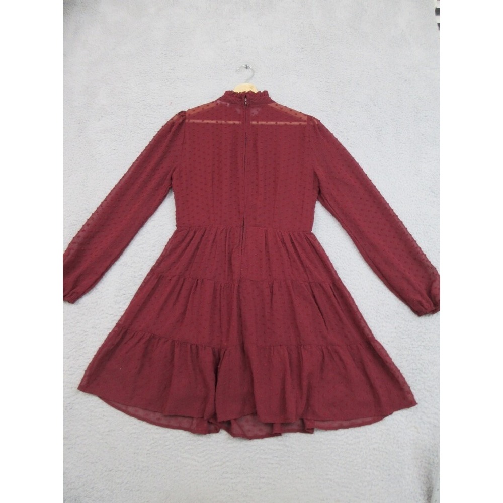 Trixxi Dress Womens L Red‎ Sheer Dark Romance Cottagecore Whimsy Earthy Ethereal - Picture 2 of 16